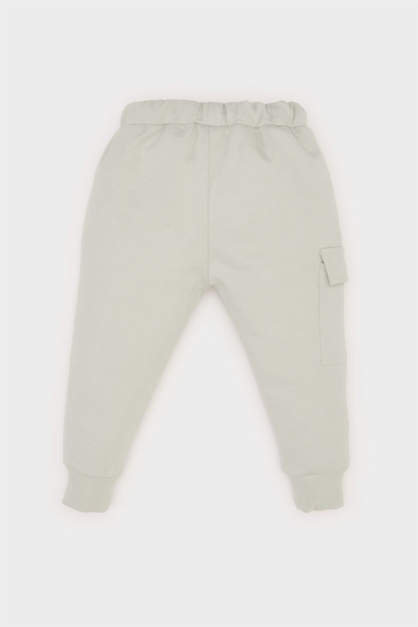 Erkek Bebek Açık Gri Beli Paçası Lastikli Cepli Eşofman Altı Erkek Bebek