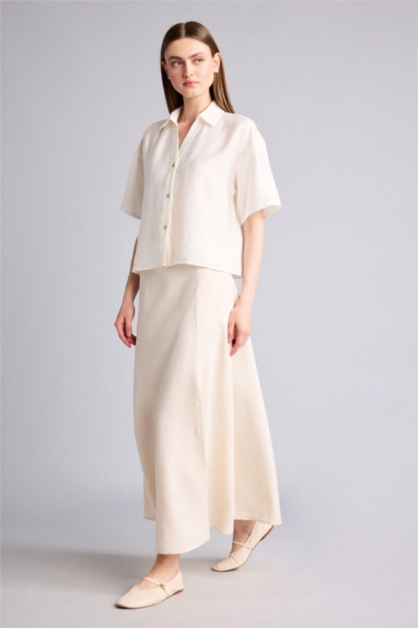 Women Light Sand A Cut Maxi