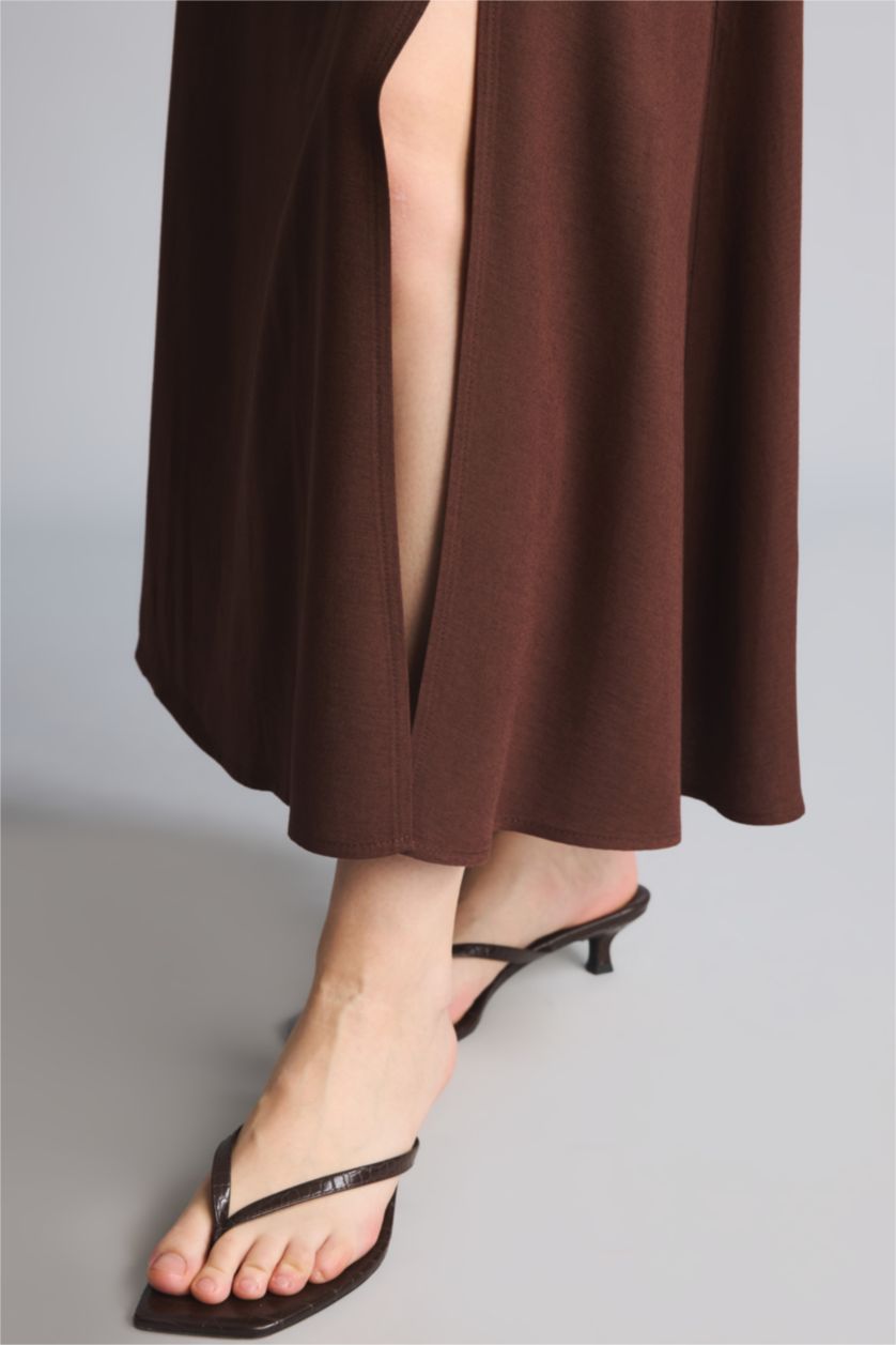 Women Brown A Cut Maxi