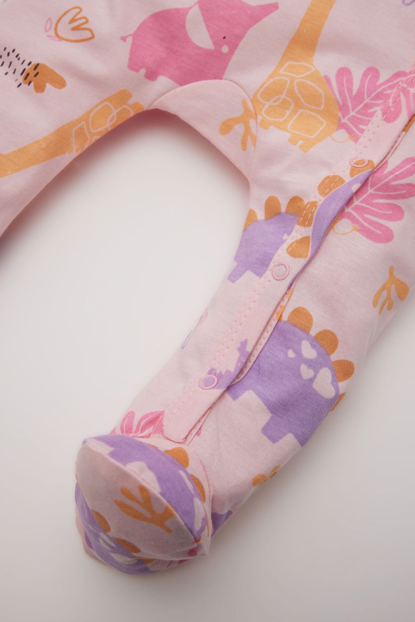 BÉBÉ FILLE Rose Clair Combinaison bébé fille à manches longues motif dinosaure