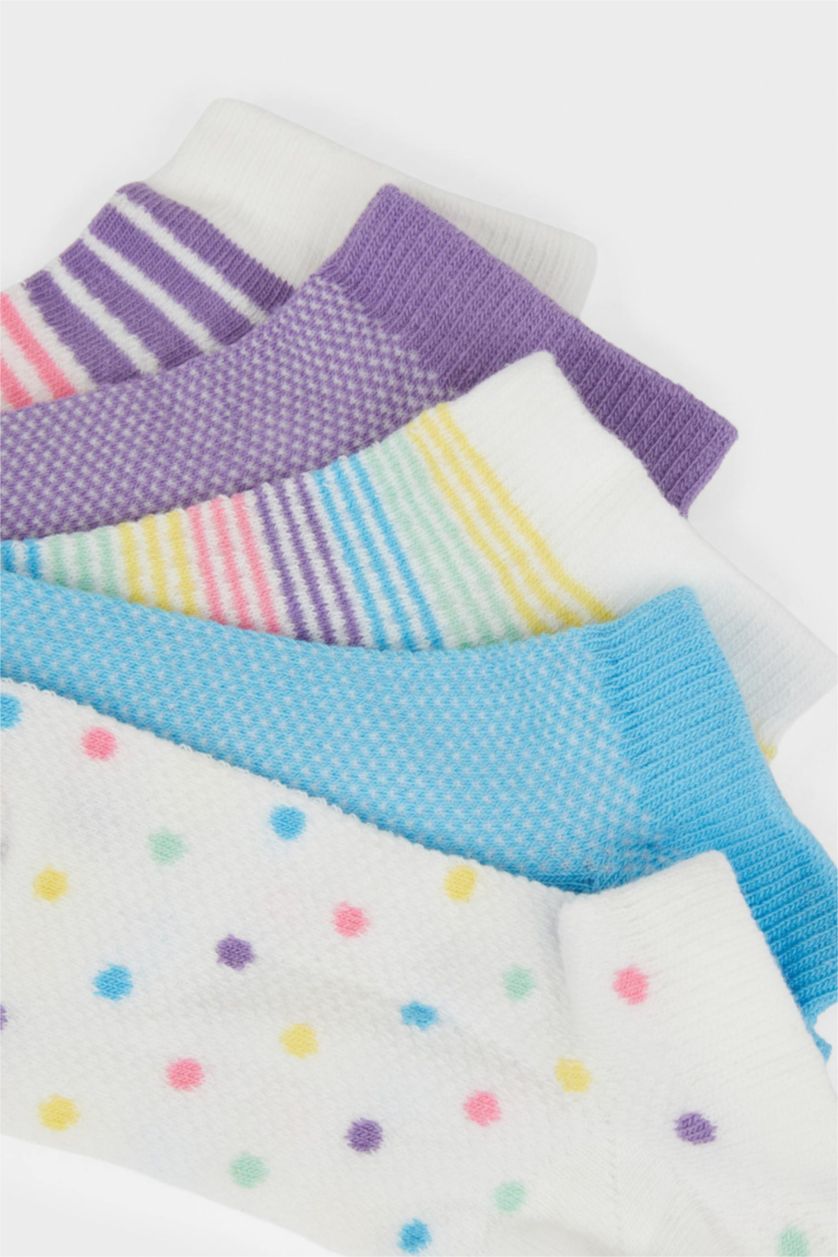 Девочки и подростки Разноцветный Хлопковые спортивные носки для девочек, 5 пар