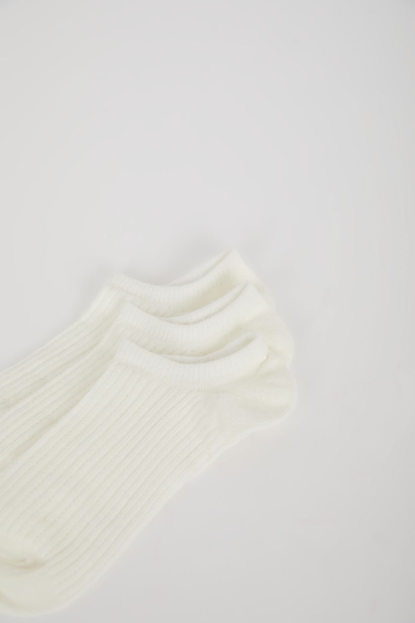 Kız Çocuk - Genç Kız Beyaz Kız Çocuk 3'lü Pamuklu Patik Çorap