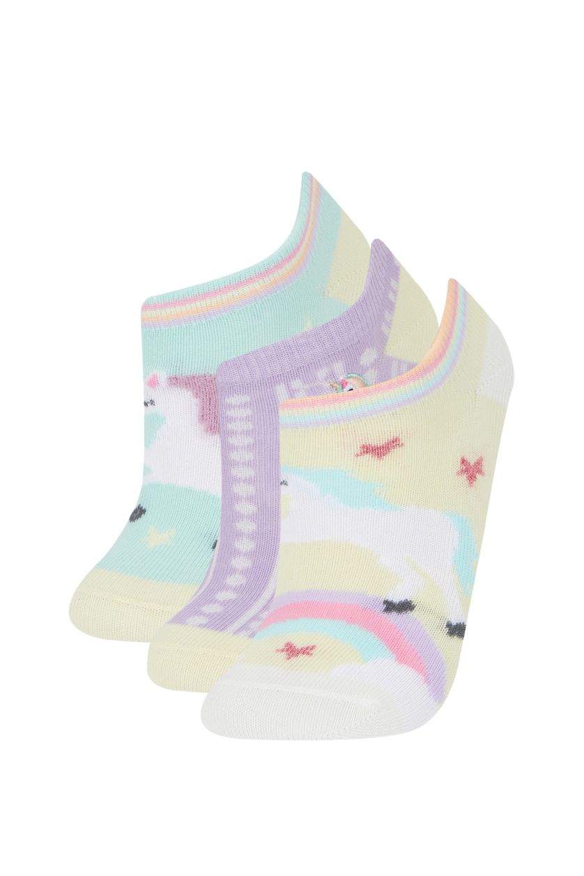 Kız Çocuk - Genç Kız Karma 3'lü Pamuklu Patik Çorap Kız Çocuk
