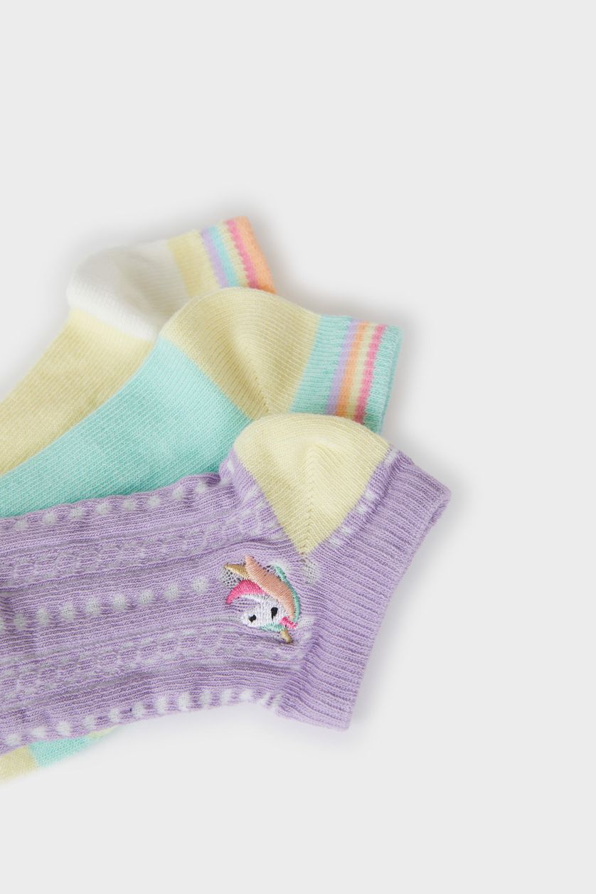 Kız Çocuk - Genç Kız Karma 3'lü Pamuklu Patik Çorap Kız Çocuk