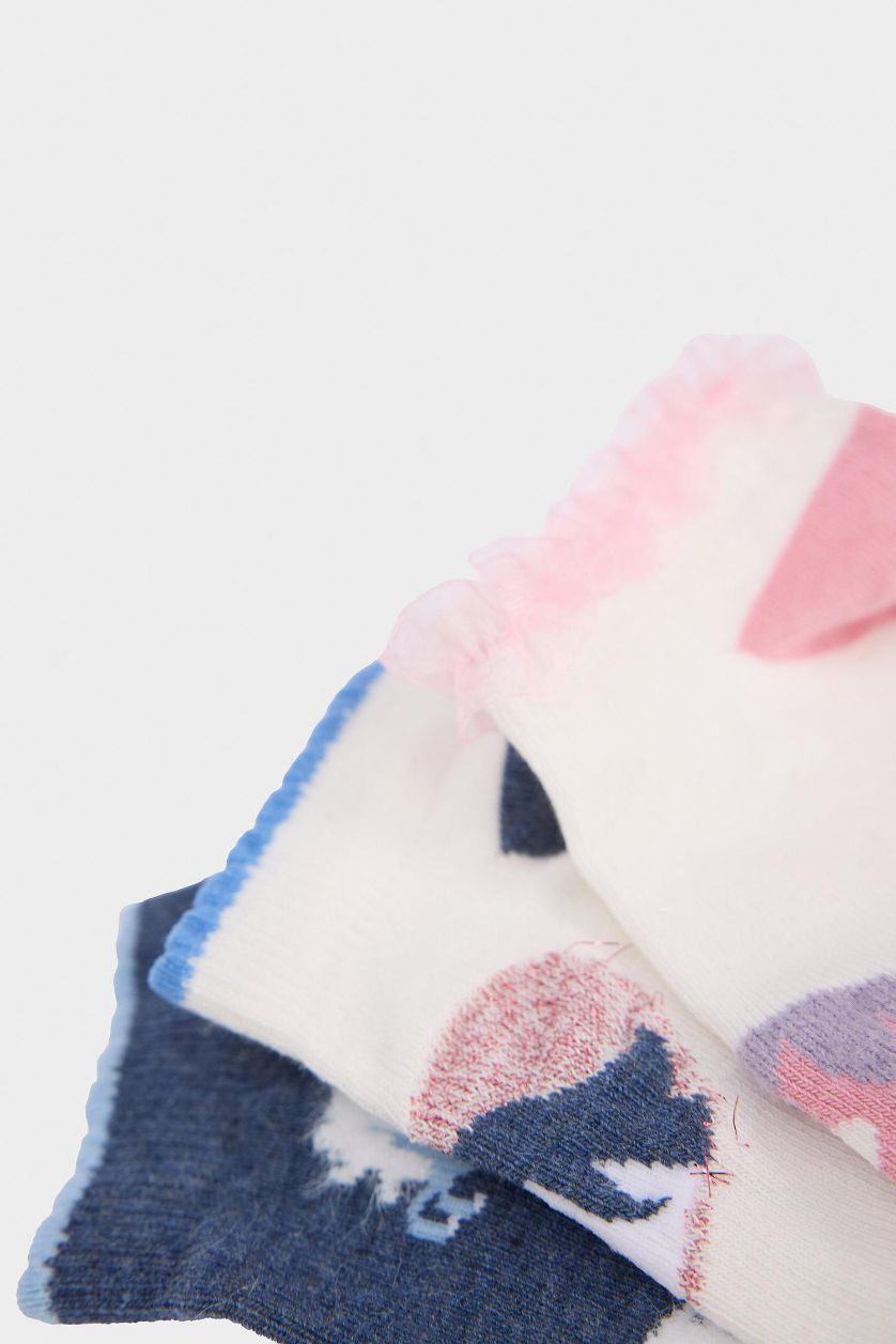 بناتي MIXED شرابات قصيرة بناتي قطن مطبوع - 3 قطع