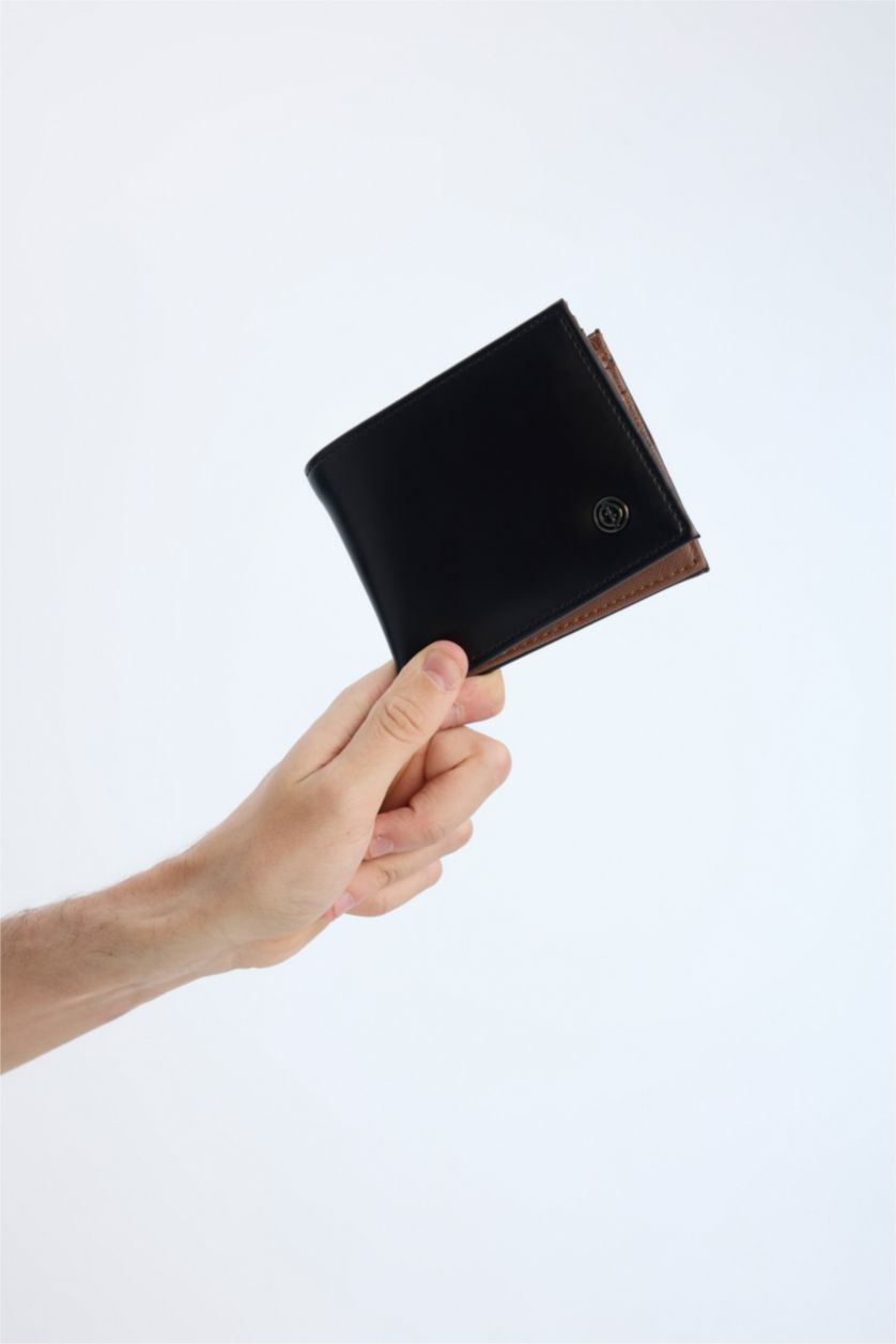 Erkek Siyah Erkek Suni Deri Cüzdan