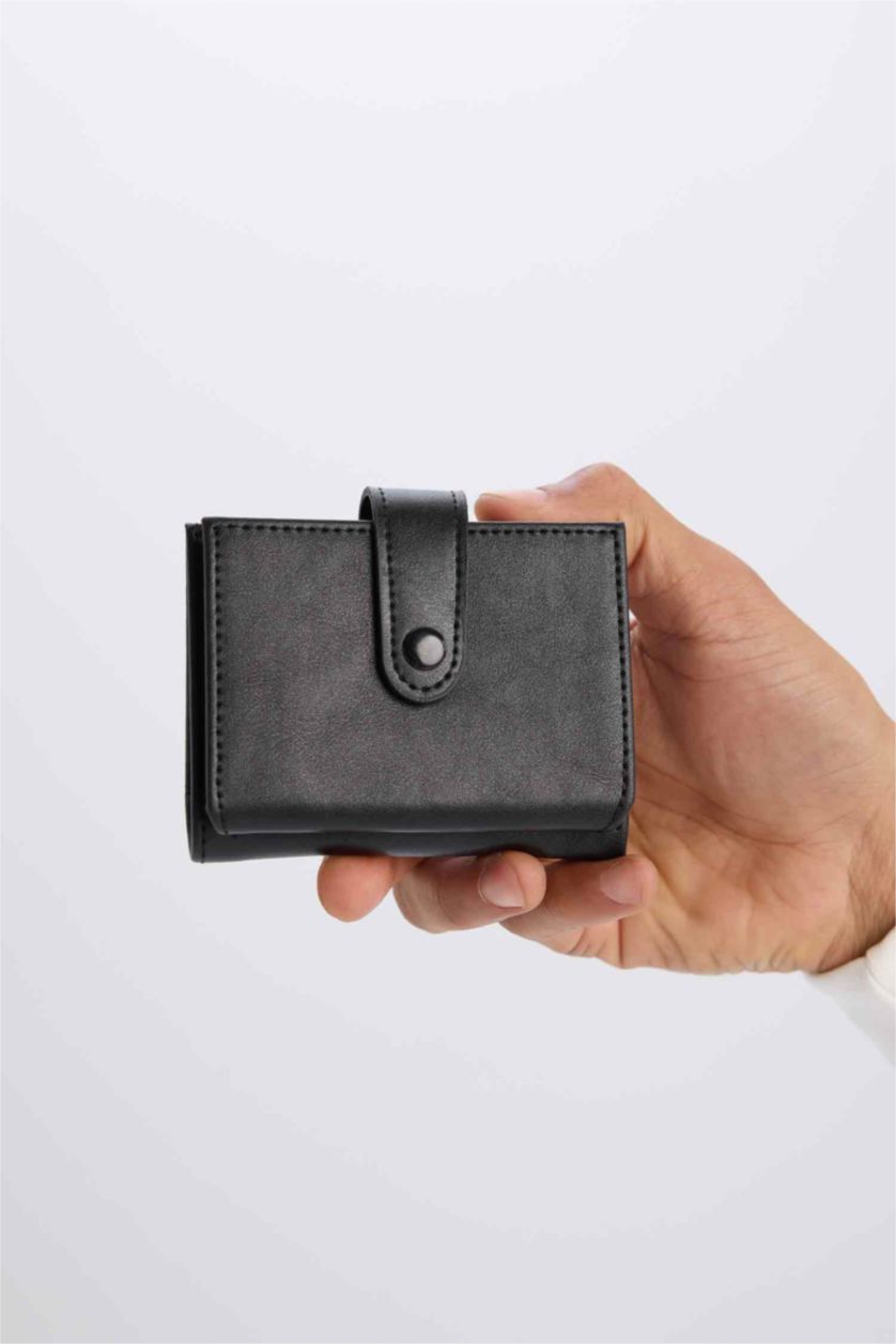 Man Black Man Faux Leather Wallet