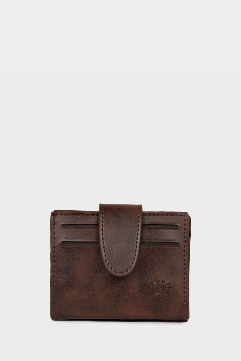 Erkek Kahve Erkek Suni Deri Cüzdan