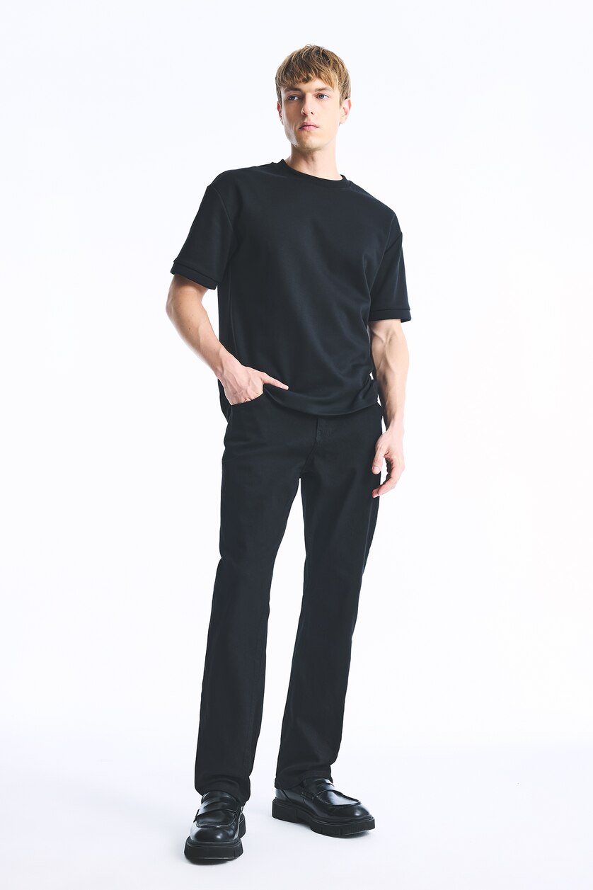Men Black Sergio Regular Fit Regular Hem Jeans
