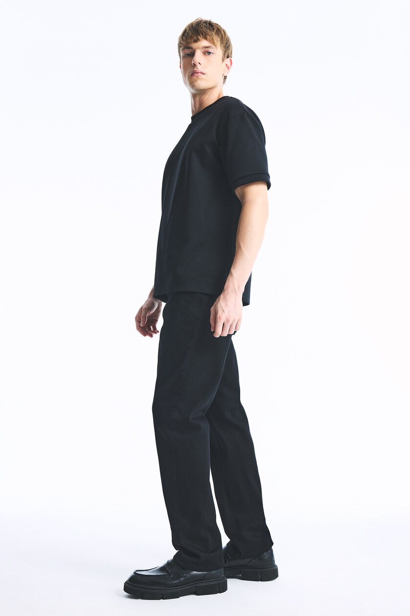 Men Black Sergio Regular Fit Regular Hem Jeans