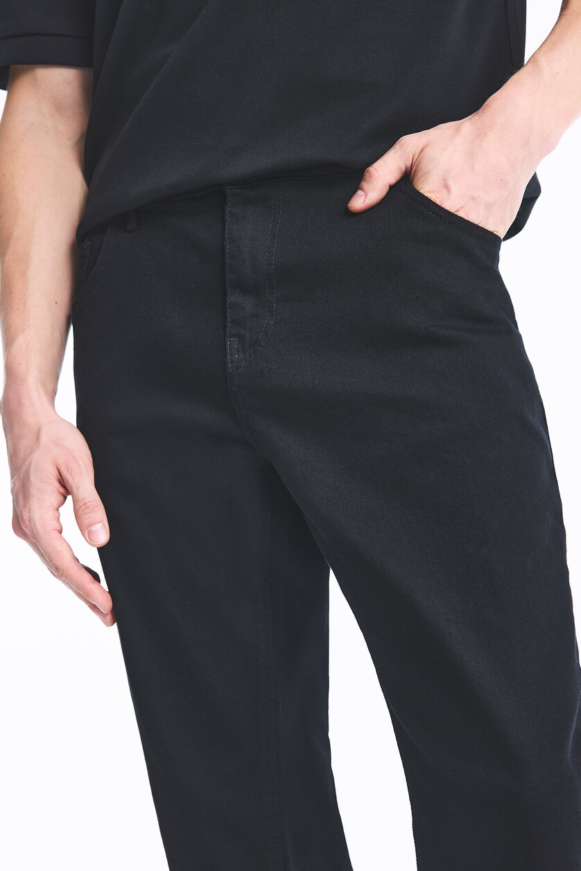 Men Black Sergio Regular Fit Regular Hem Jeans