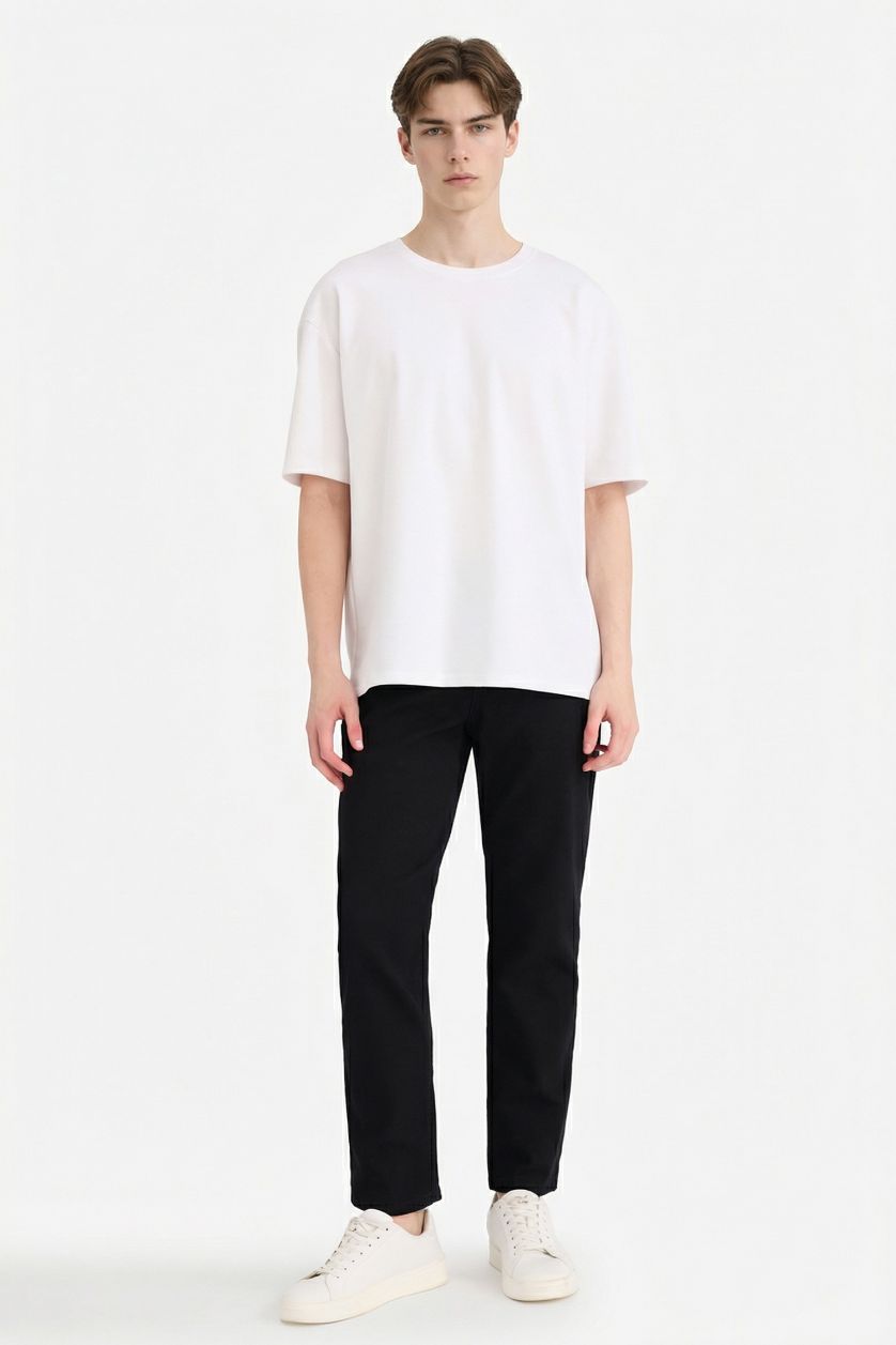 رجال أسود بنطرون جينز سيرجيو قصة عادية وخصر عادي