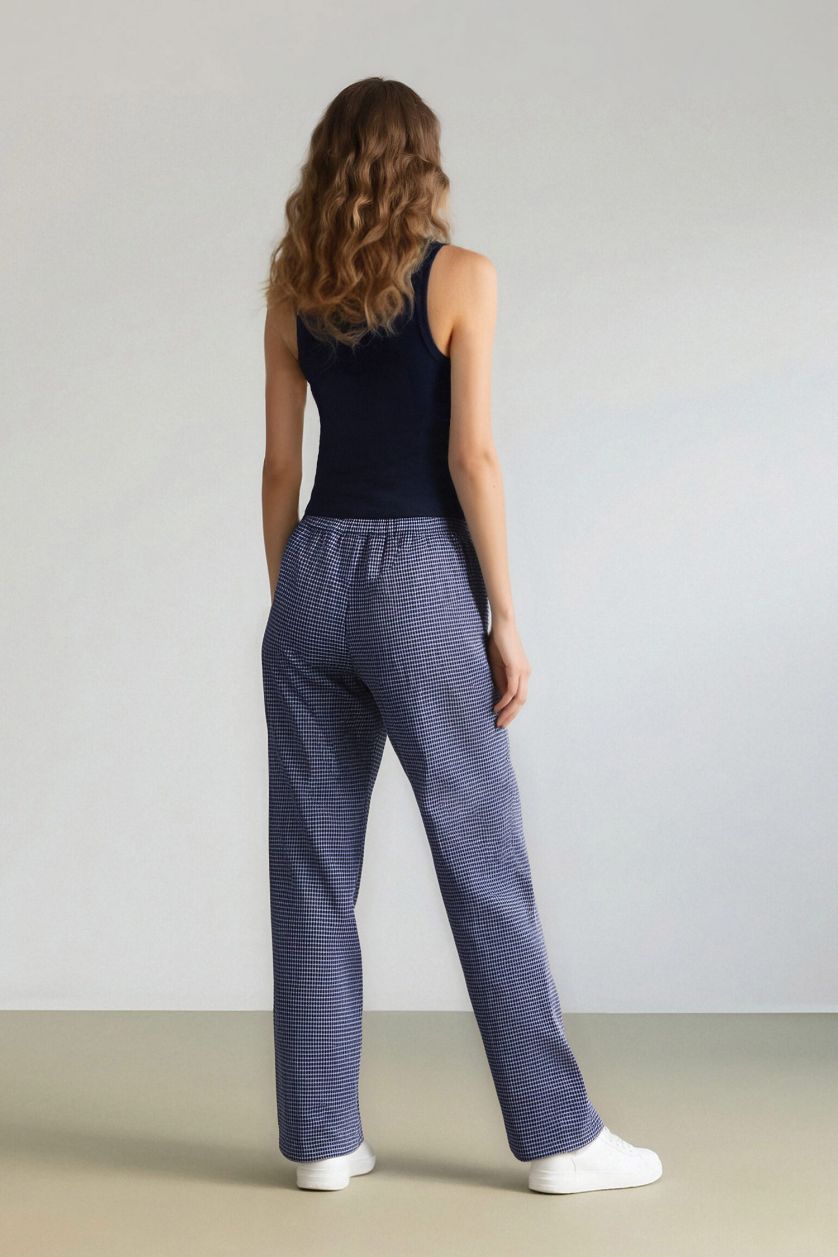 Woman NAVY Wide Leg Normal Waist Trousers