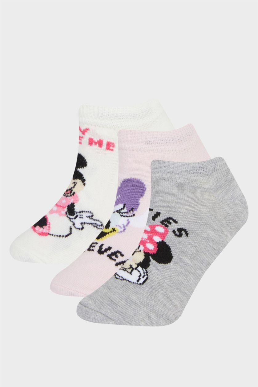 FILLES Karma Lot de 3 paires de Chaussettes courtes en coton Mickey Mouse pour fille