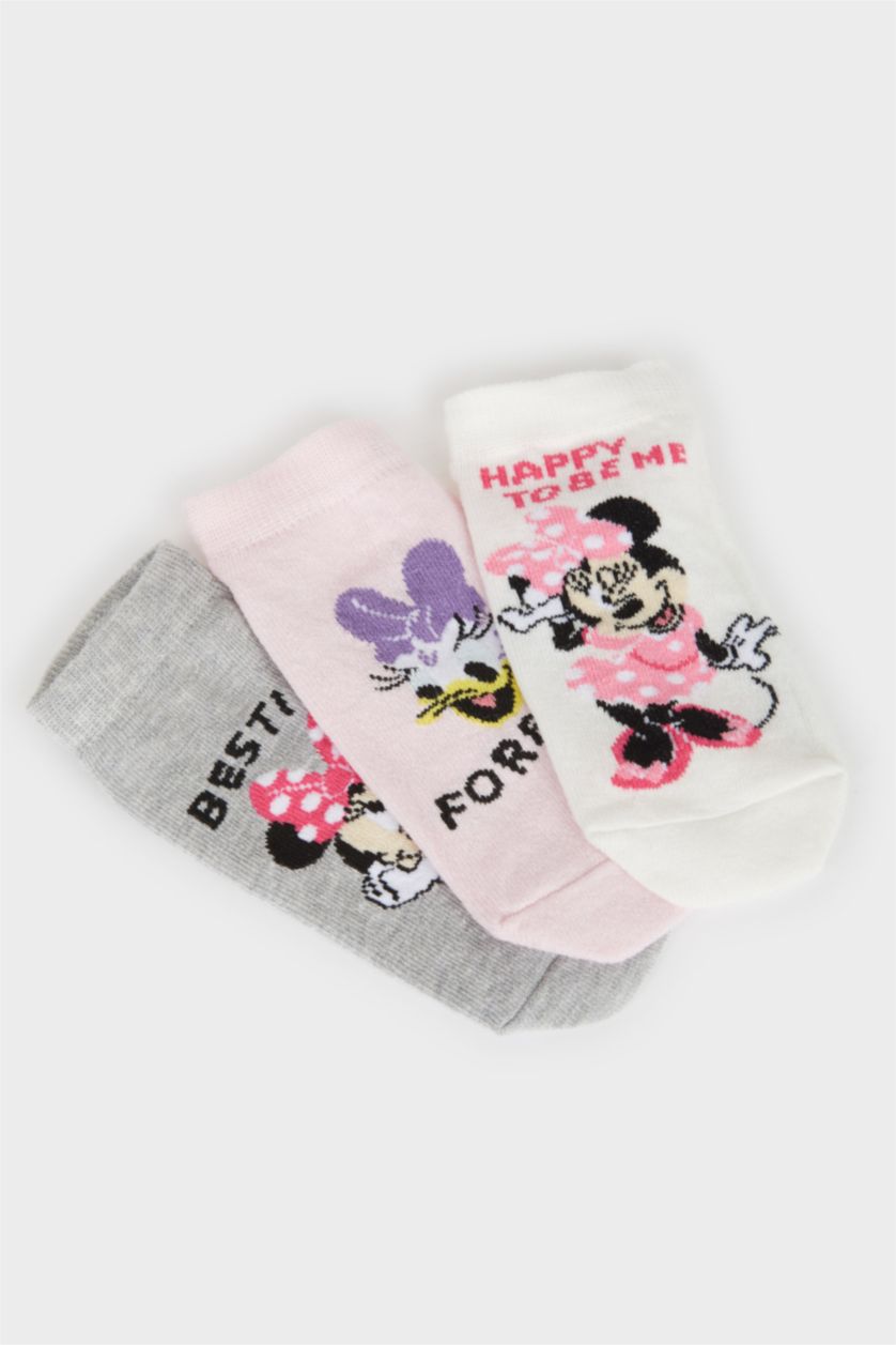FILLES Karma Lot de 3 paires de Chaussettes courtes en coton Mickey Mouse pour fille