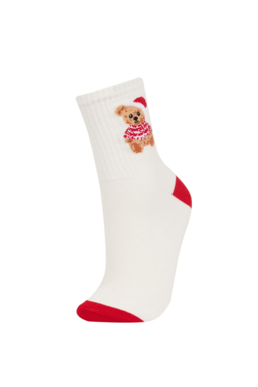 FEMME Blanc Lot de 2 paires de Chaussettes longues en coton pour femme