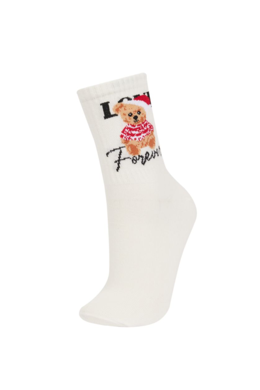 FEMME Blanc Lot de 2 paires de Chaussettes longues en coton pour femme