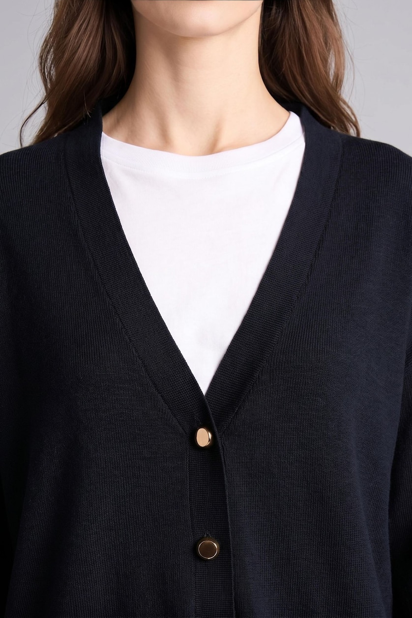 WOMAN NAVY Relax Fit Knitwear Cardigan