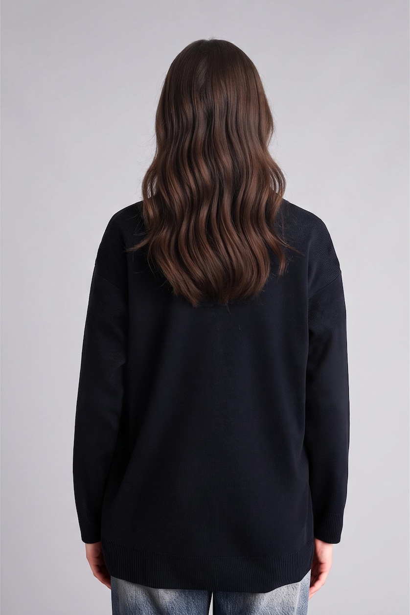 WOMAN NAVY Relax Fit Knitwear Cardigan