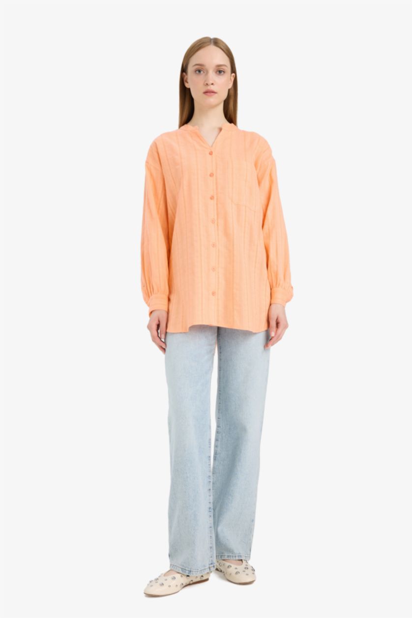 WOMAN Salmon Regular Fit Long Sleeve Tunic