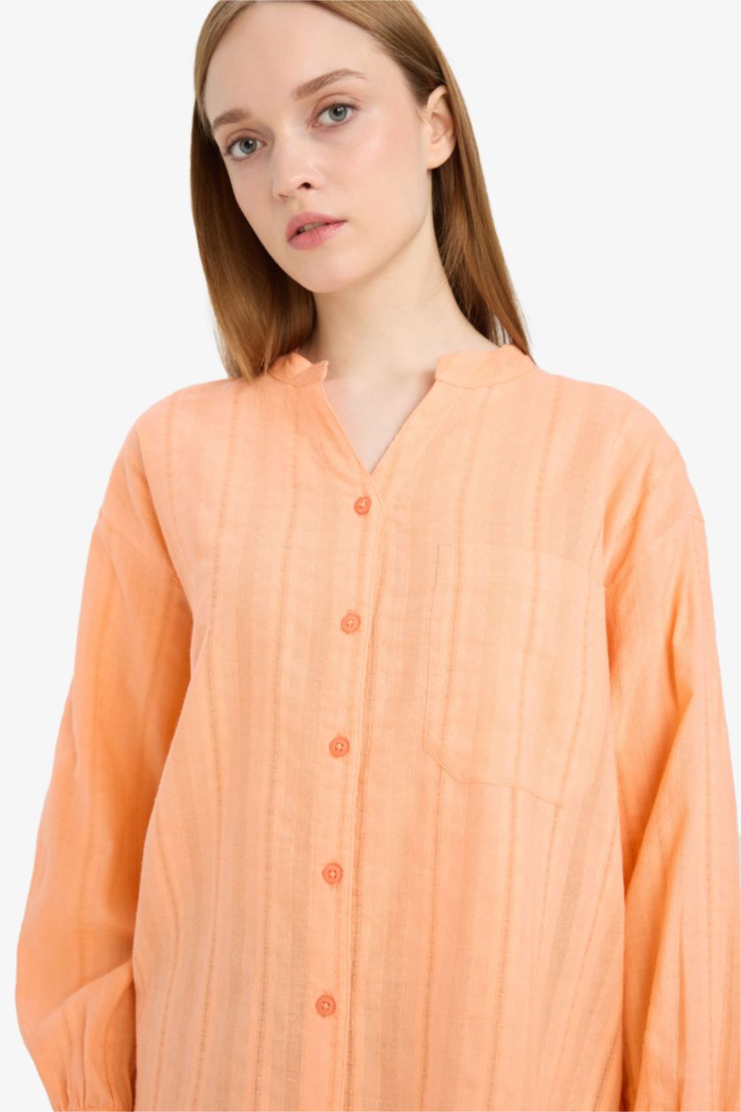 WOMAN Salmon Regular Fit Long Sleeve Tunic