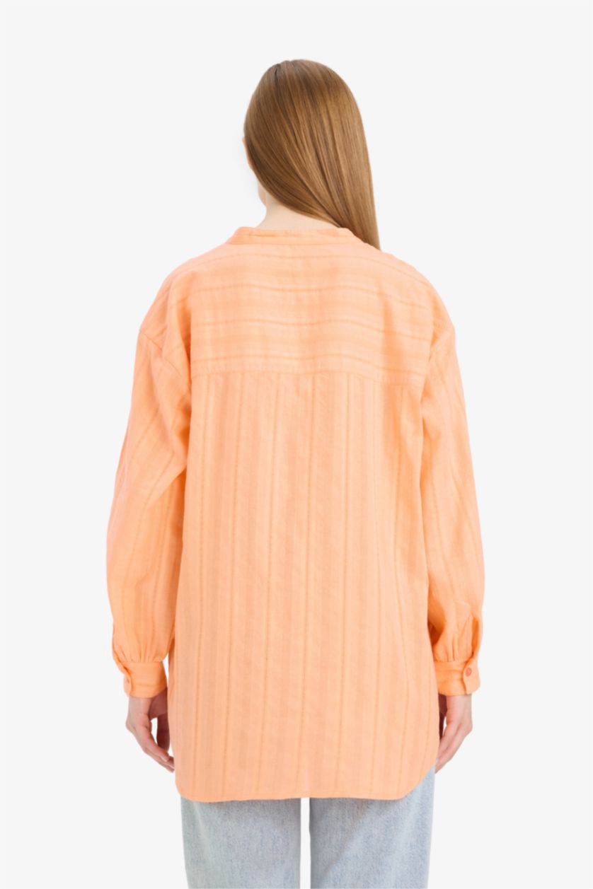 WOMAN Salmon Regular Fit Long Sleeve Tunic