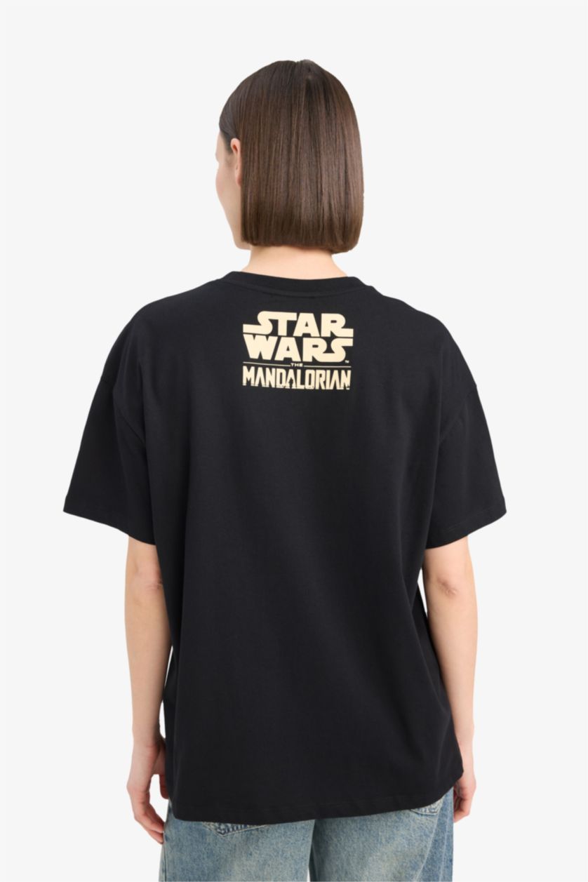 WOMAN Black Star Wars-Mandalorian Oversize Printed T-Shirt