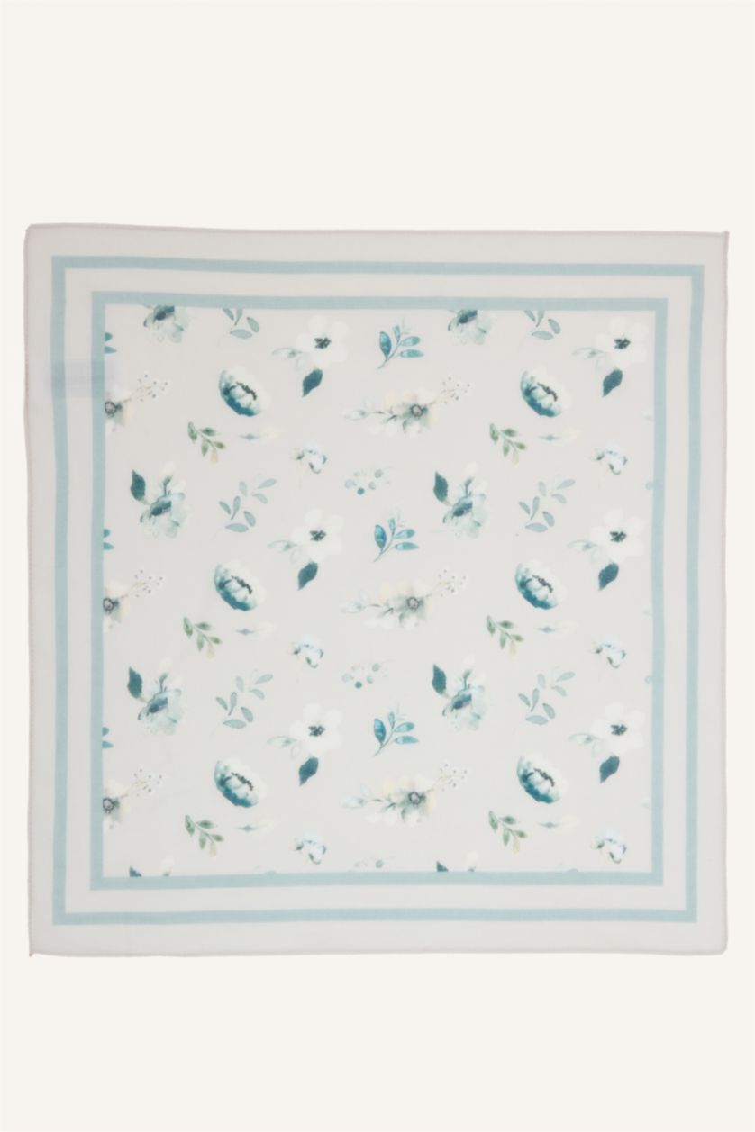 Kadın Mavi Kadın Saten Fular