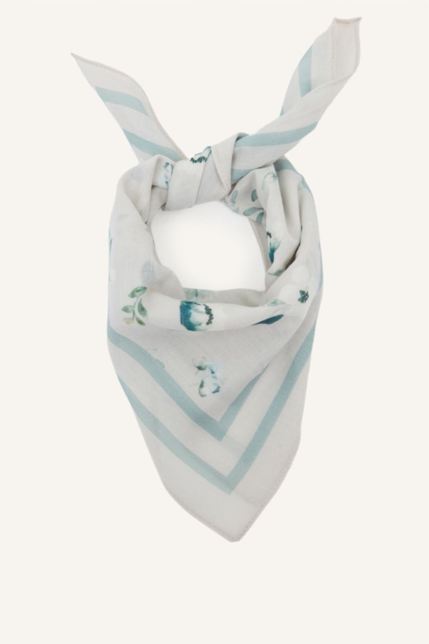 نساء أزرق باندانا نسائي منقوش قطن