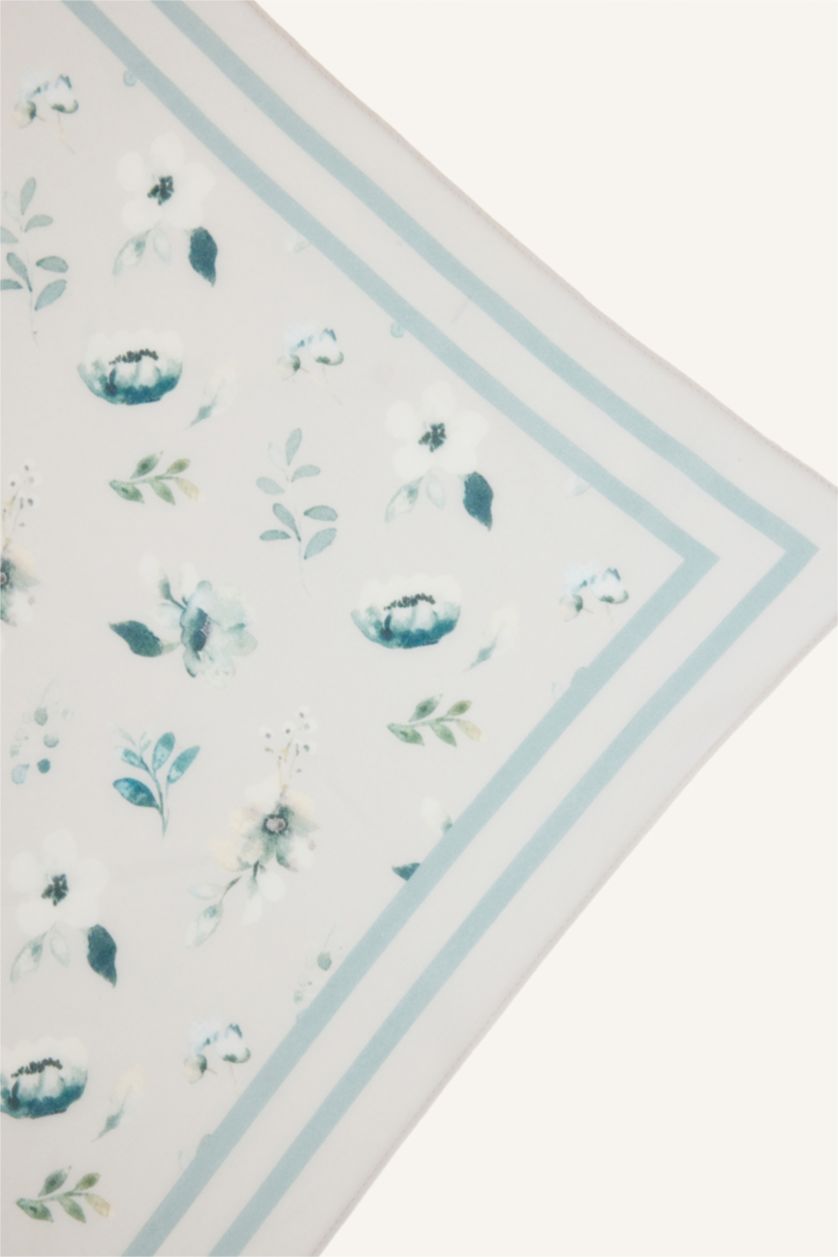 Kadın Mavi Kadın Saten Fular