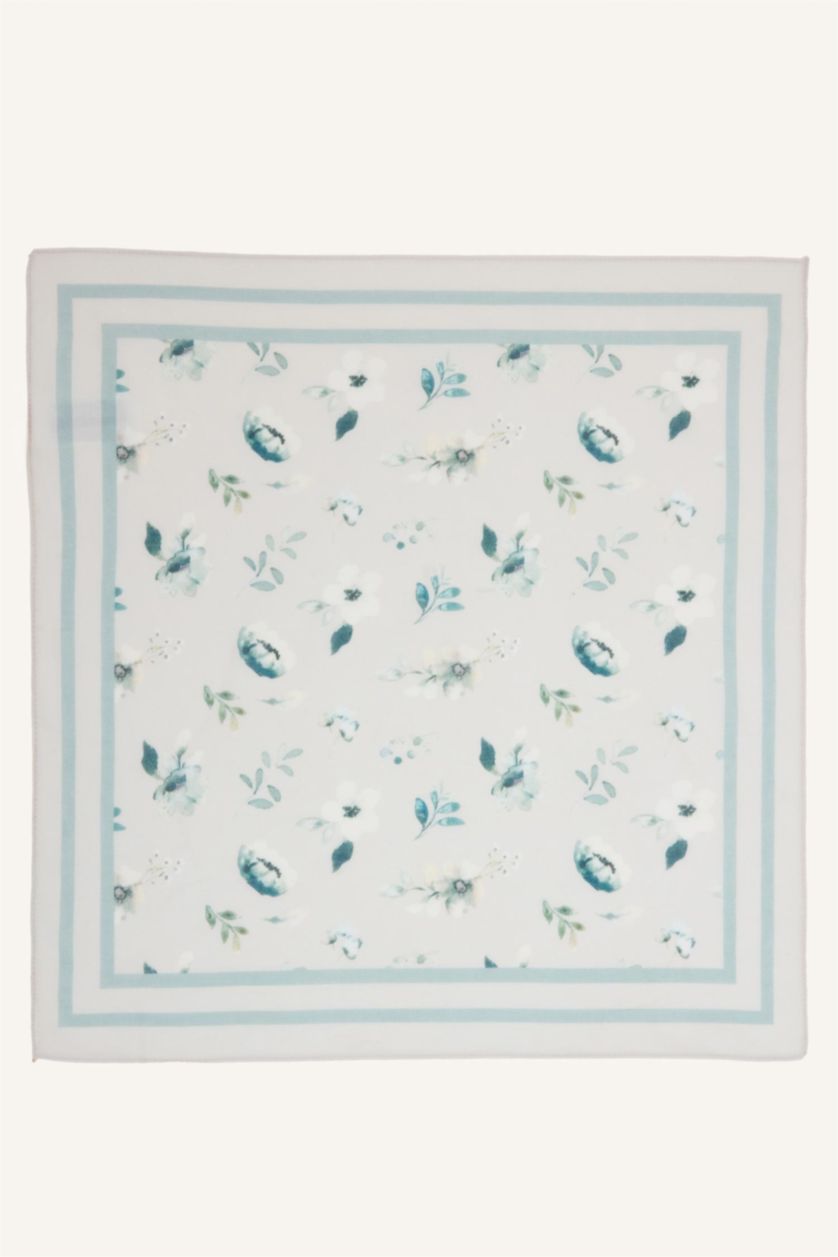 نساء أزرق باندانا نسائي منقوش قطن