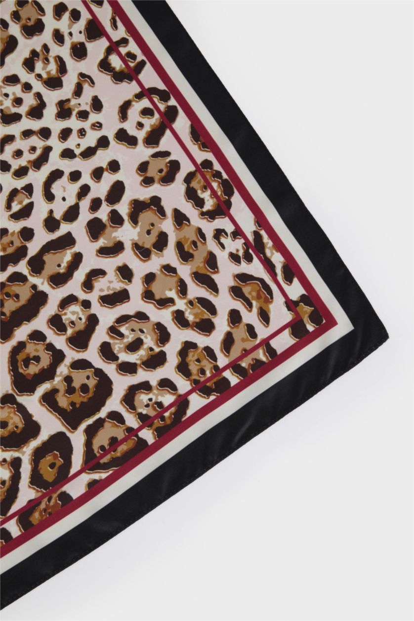 Women Brown Woman Patterned Satin Bandana
