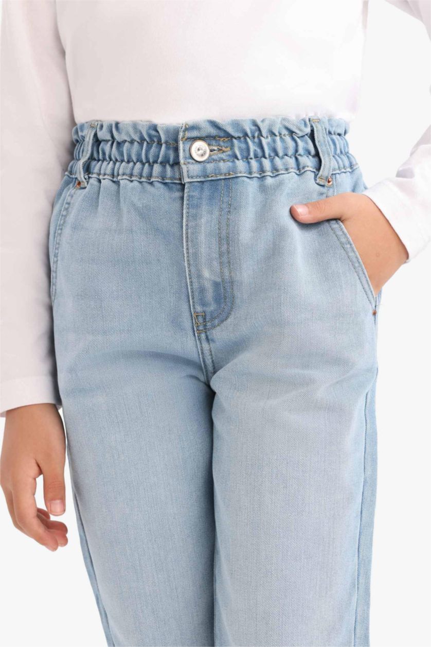 Girls & Teens Light Blue Girl Paperbag Standard Leg Jeans