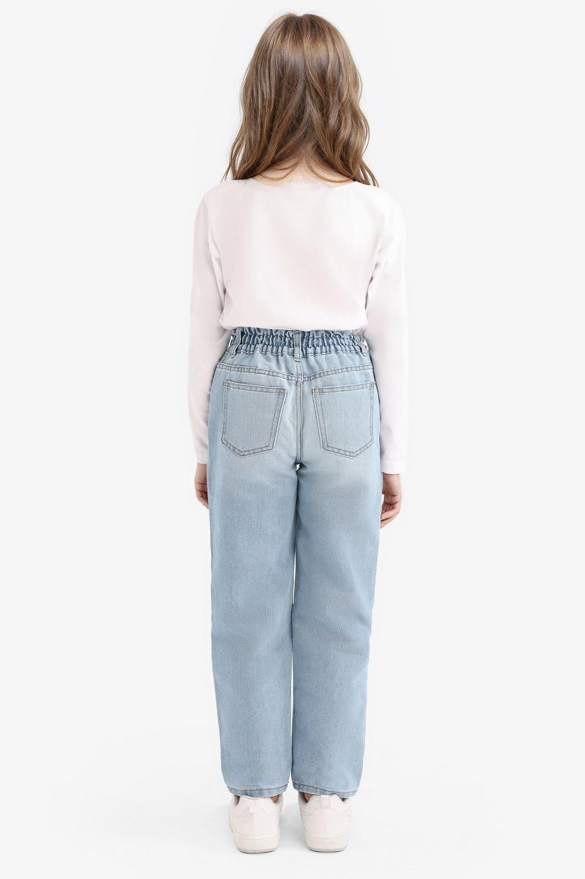 Girls & Teens Light Blue Girl Paperbag Standard Leg Jeans