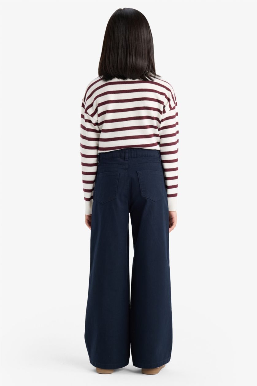 GIRLS & TEENS NAVY Girl Wide Leg Cotton Trousers