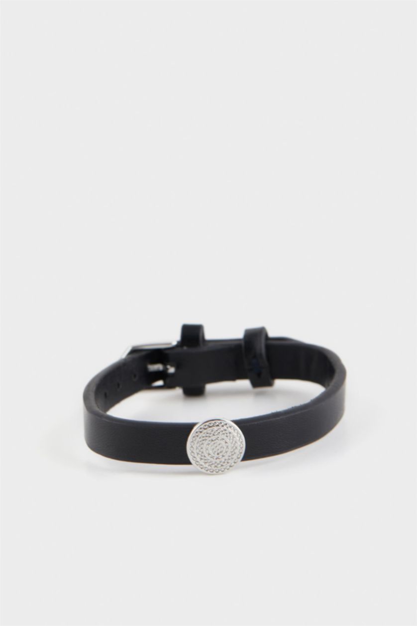 Men NAVY AtolyeWolf x DeFacto Man Black Armor Belt Bracelet
