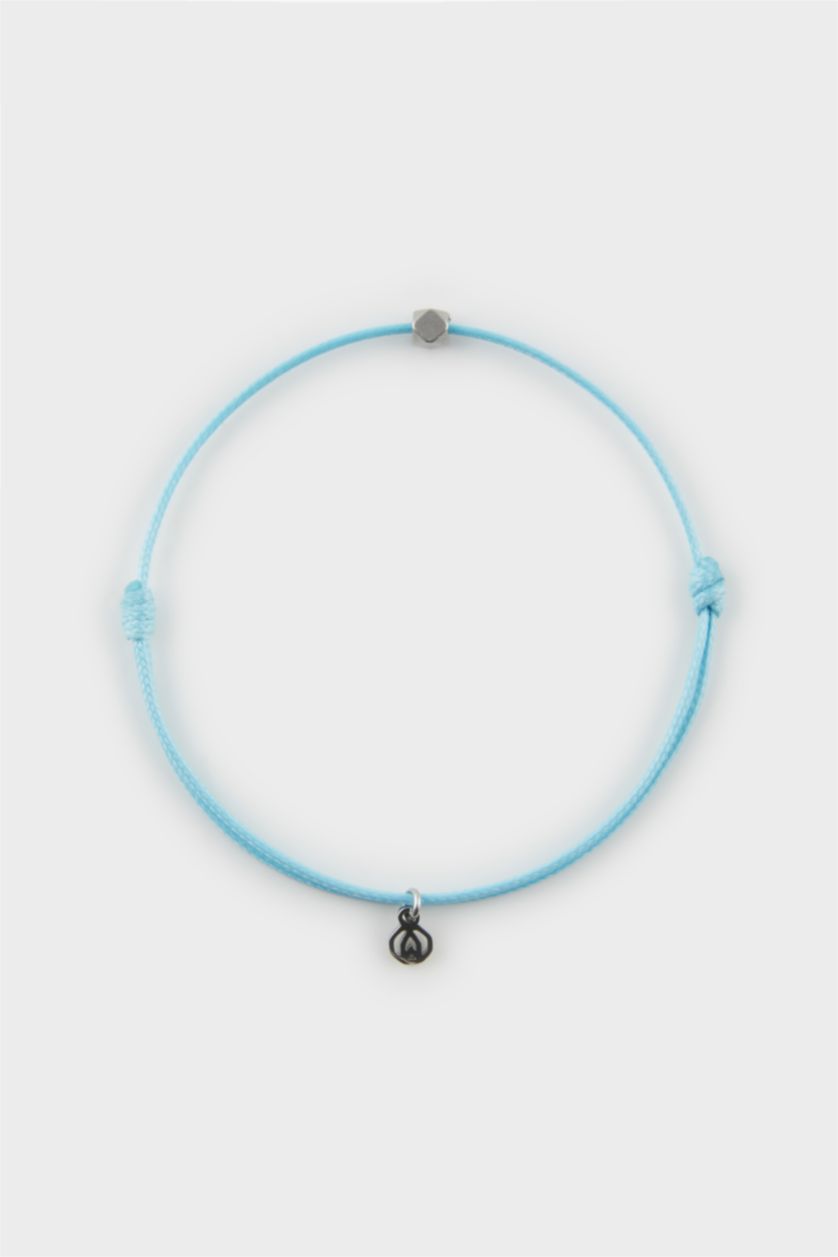 Erkek Mavi AtolyeWolf x DeFacto Unısex İp Çelik Parçalı Saks Mavi Şans Bileklik