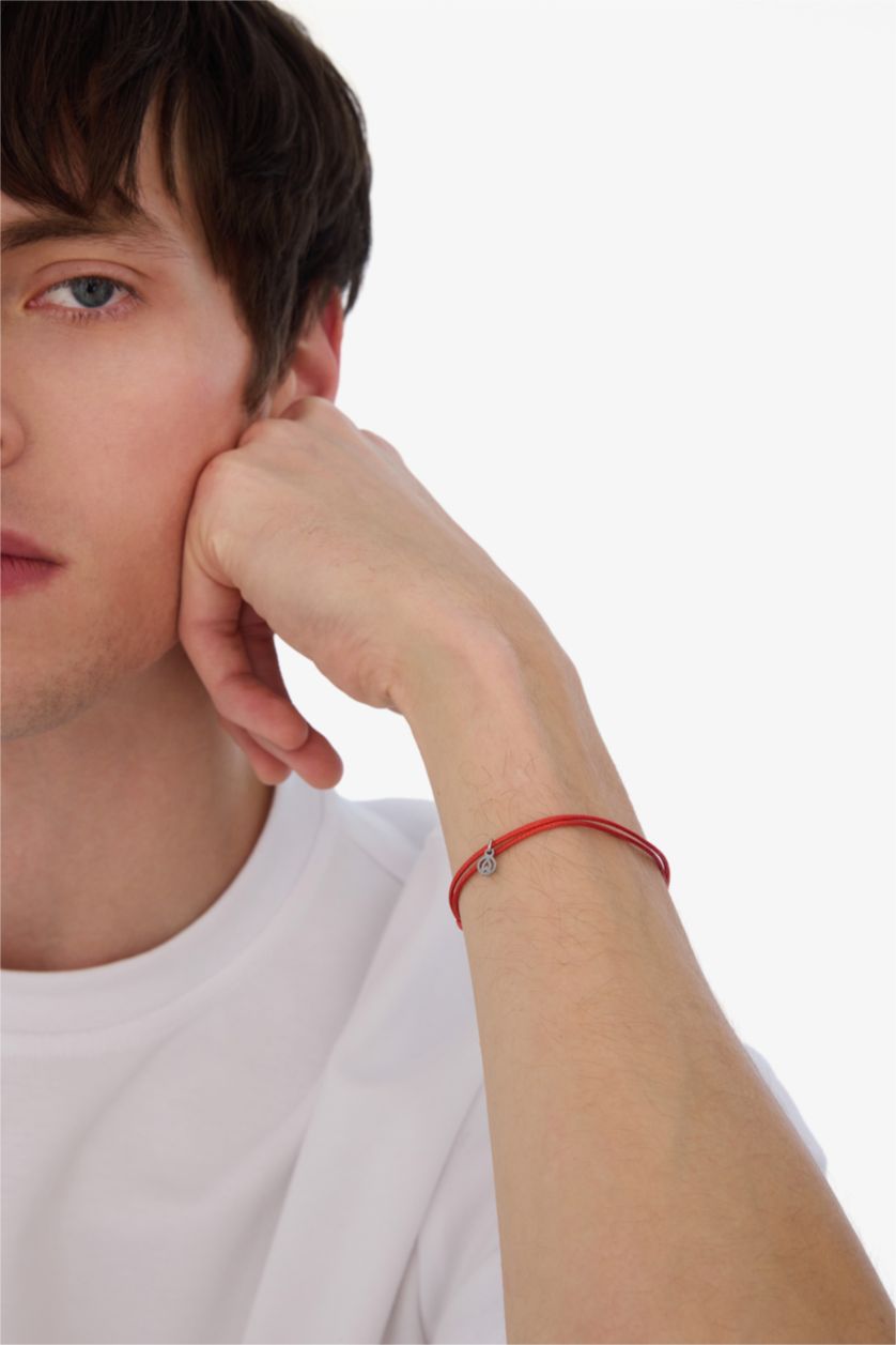 HOMME Rouge Bracelet porte-bonheur unisexe avec corde rouge et acier - AtolyeWolf x DeFacto