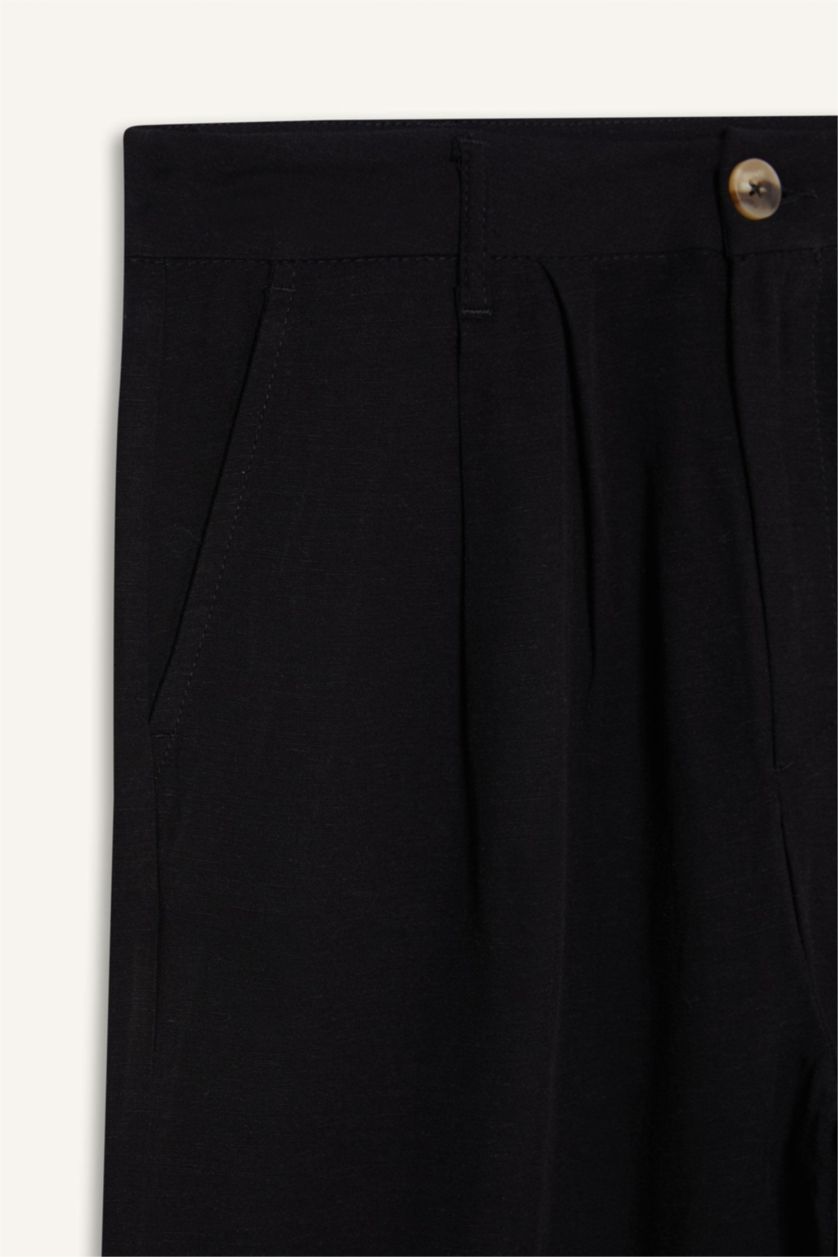 WOMAN Black Normal Waist Wide Leg Trousers