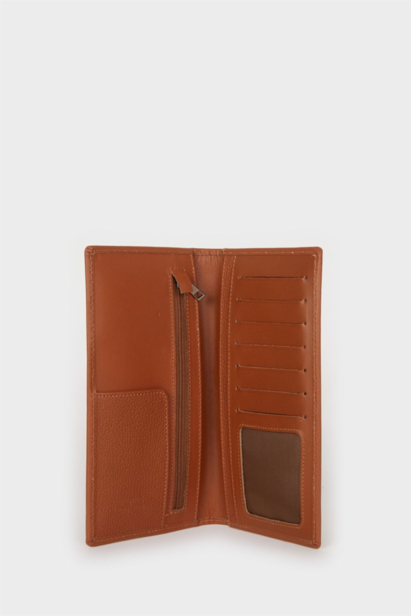 رجالي خزان محفظة رجالي جلد سادة بني