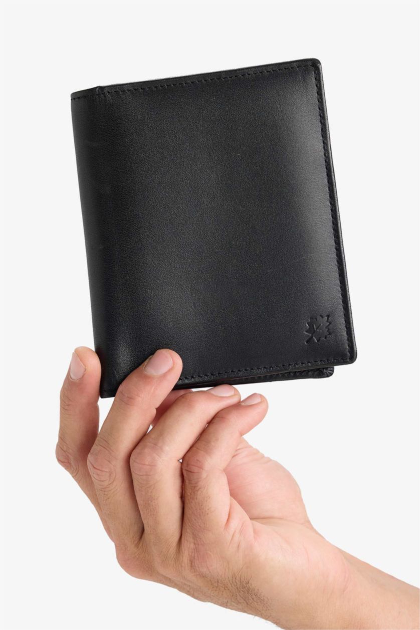 رجالي أسود محفظة جواز سفر رجالي جلد