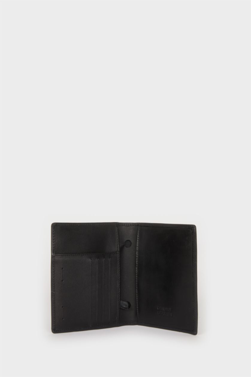 رجالي أسود محفظة جواز سفر رجالي جلد