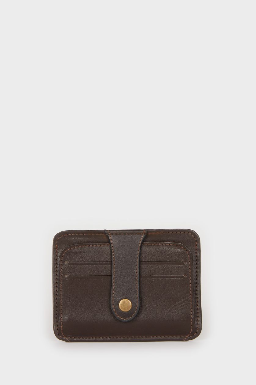 رجالي بني محفظة رجالي جلد بني غامق