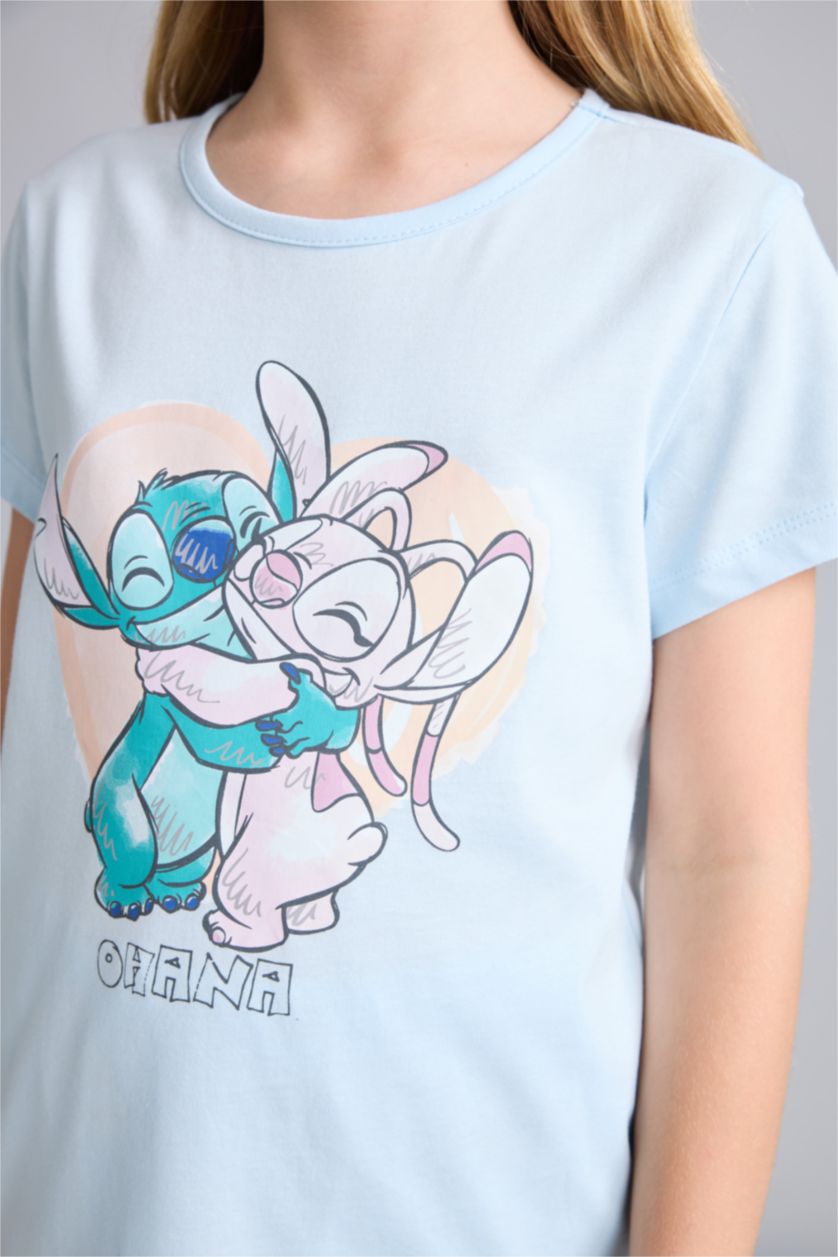 Kız Çocuk - Genç Kız Açık Mavi Lilo & Stitch Lisanslı Regular Fit 2'Li Takım Kız Çocuk