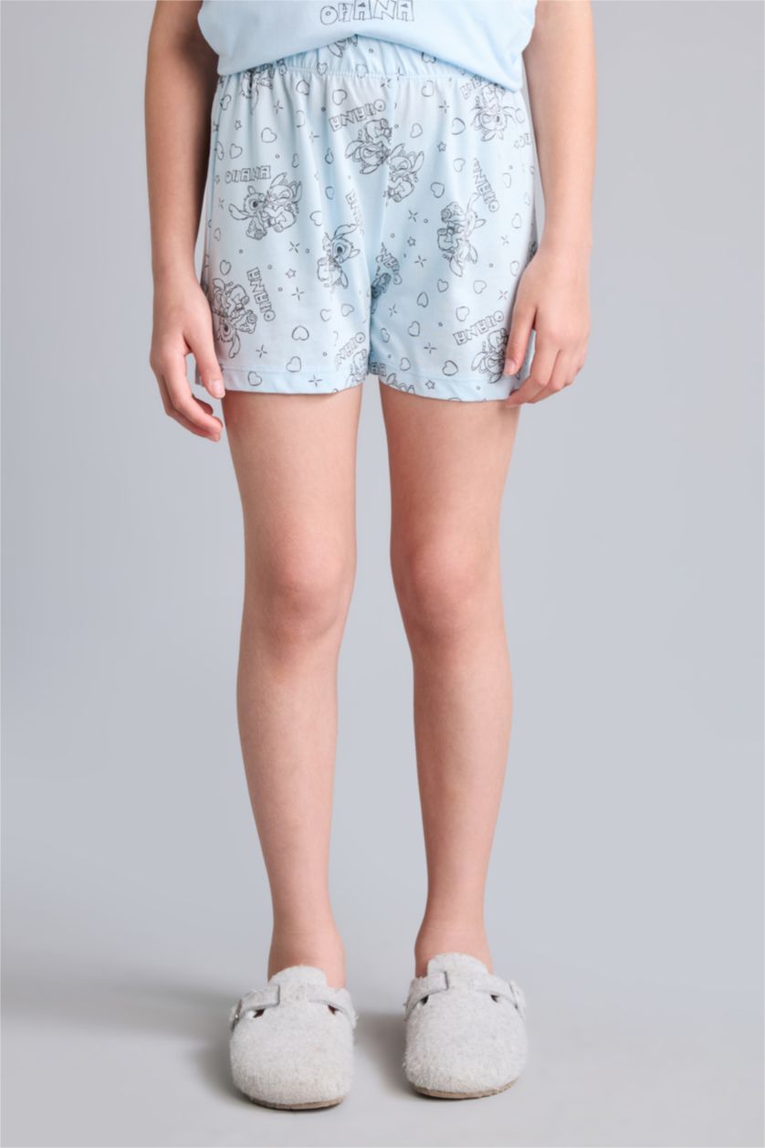 Kız Çocuk - Genç Kız Açık Mavi Lilo & Stitch Lisanslı Regular Fit 2'Li Takım Kız Çocuk