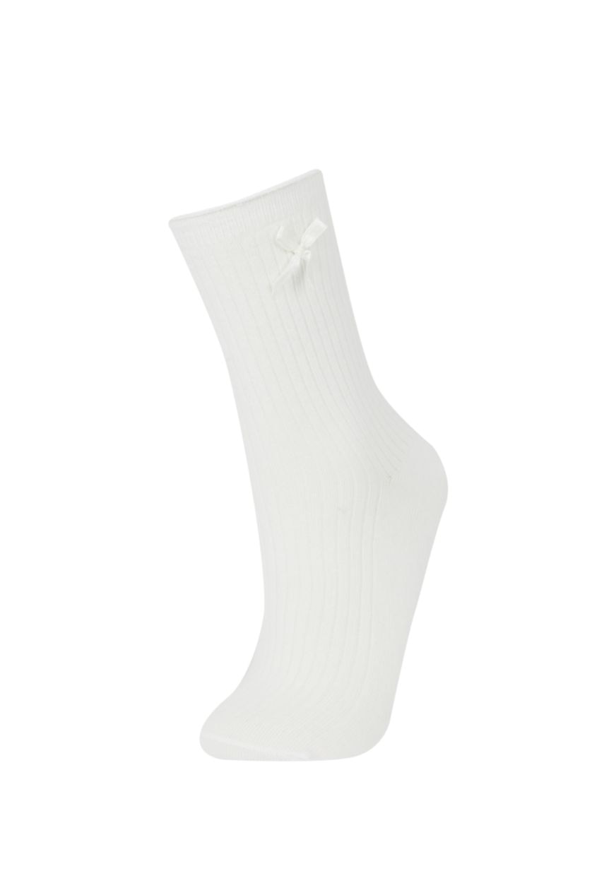 Kız Çocuk - Genç Kız Karma Kız Çocuk Kurdele 3'lü Pamuklu Uzun Çorap