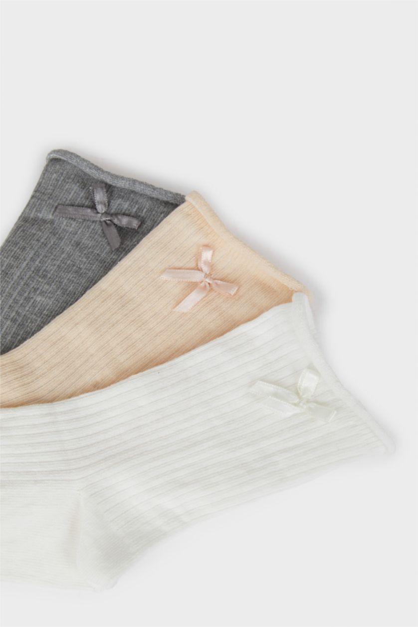 Kız Çocuk - Genç Kız Karma Kız Çocuk Kurdele 3'lü Pamuklu Uzun Çorap