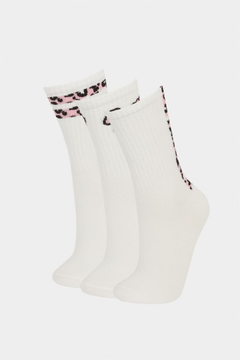 Kız Çocuk - Genç Kız Beyaz Kız Çocuk 3'lü Pamuklu Uzun Çorap