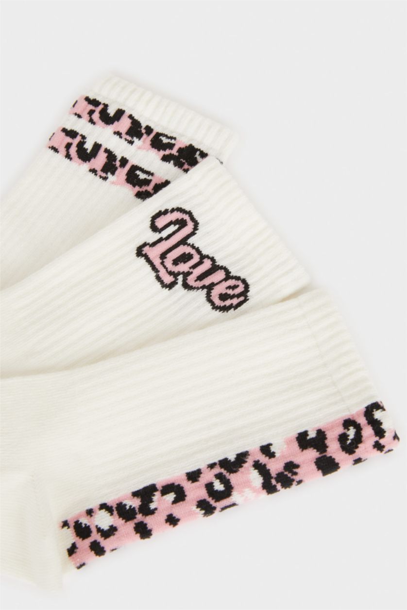 Kız Çocuk - Genç Kız Beyaz Kız Çocuk 3'lü Pamuklu Uzun Çorap