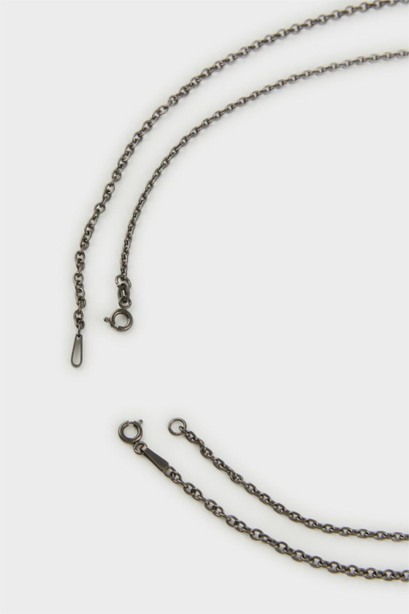 MAN Black Atolyewolf x Defacto Man Chain 2 Piece Necklace